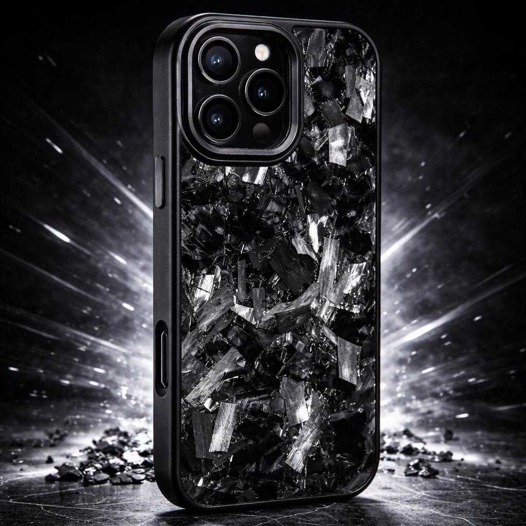 | BLACK | iPhone 16-11, Plus, Pro, ProMax Ver 2.0 Forged Carbon Fiber Case