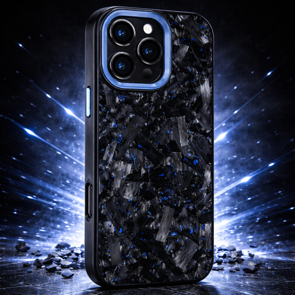 | BLUE | iPhone 16-11, Plus, Pro, ProMax Ver 2.0 Forged Carbon Fiber Case